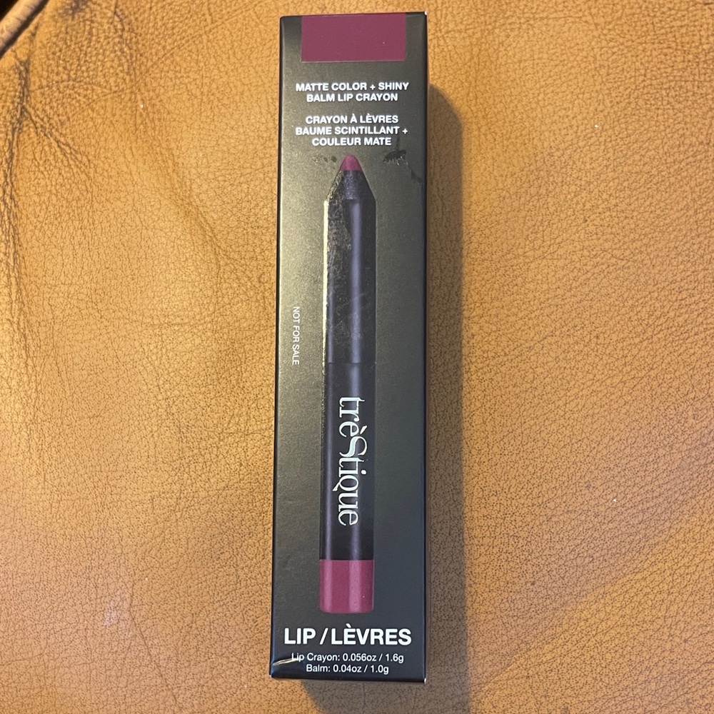 trèStiQue Shiny Lip Crayon + Primer in Belize Bordraux